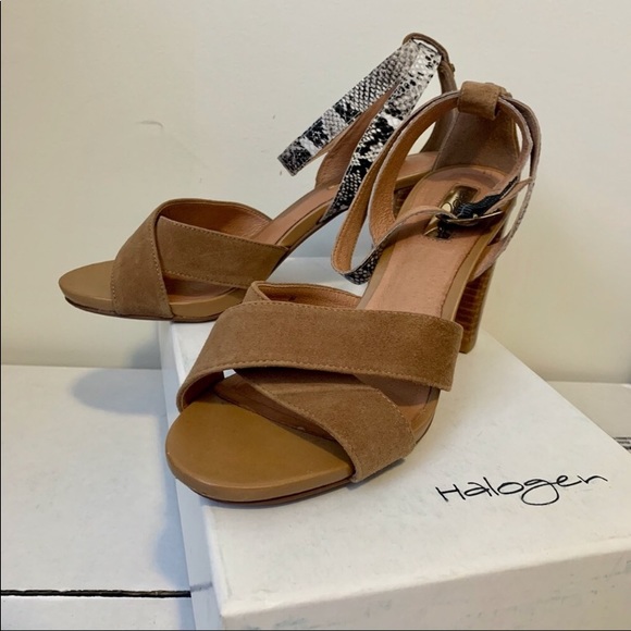 Halogen Hahaleylea cognac suede block heel sandals - Picture 2 of 5